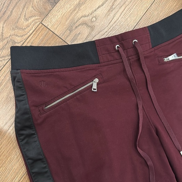 Lauren Ralph Lauren Women’s Soft Joggers Sweatpants Red Black Size L - Picture 3 of 5